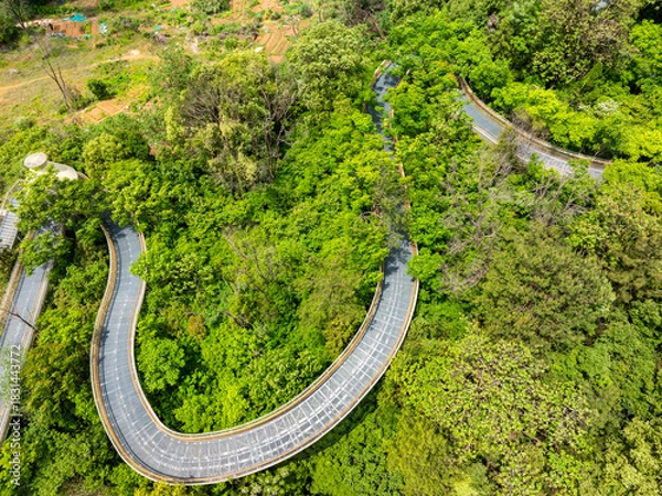 Fototapeta A circular walking path in the park