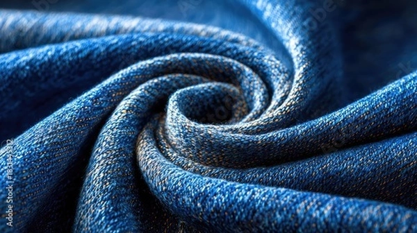 Obraz Close up view of distressed denim fabric concept. Close-up of blue denim fabric showcasing texture and detail.
