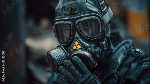 Obraz Person gas mask