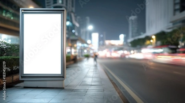 Obraz Empty billboard night city