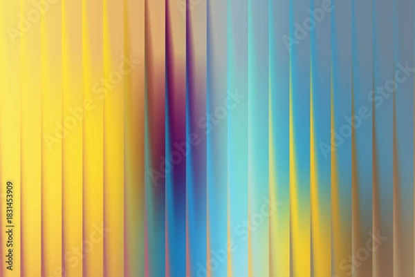 Fototapeta Gradient Vertical Stripes Abstract Background - Vivid Yellow, Blue and Purple Design
