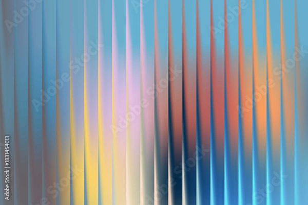 Fototapeta Modern abstract background with shimmering vertical glass-like stripes in a soft, flowing pastel color palette, a futuristic digital art concept