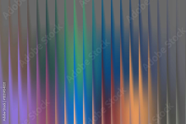 Fototapeta Vibrant vertical lines create an abstract gradient pattern, showcasing a spectrum of blended colors and smooth transitions for a modern background design