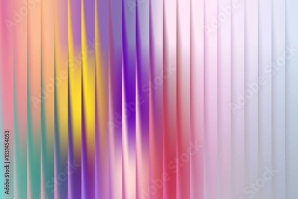 Fototapeta Abstract textured background with vertical wavy stripes in vibrant pastel colors and soft light effects