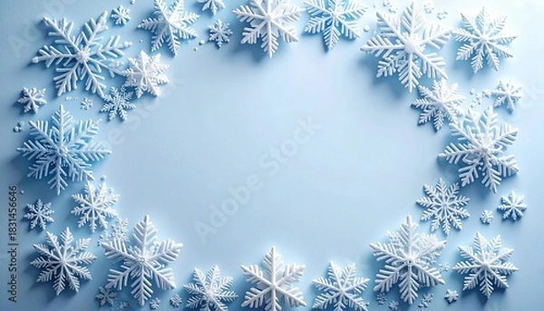Fototapeta Snowflake Winter Banner Background Empty Space Design