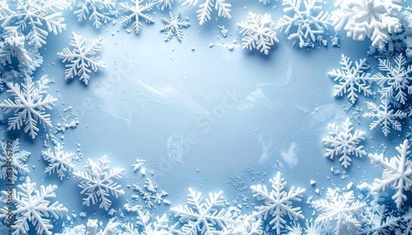 Fototapeta Snowflake Winter Banner Background Empty Space Design