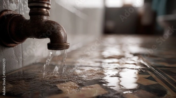 Obraz Faucet leak damage