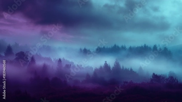 Obraz Misty forest landscape