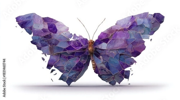 Obraz Alzheimer awareness shown through butterfly silhouette concept. Colorful butterfly with a unique abstract design.