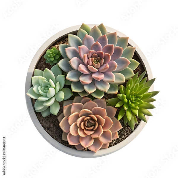 Obraz Closeup of a colorful pink and purple cactus flower bloom in a terracotta pot showing the succulent plant's detail, texture, and abstract pattern