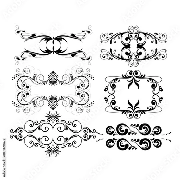 Obraz set of decorative elements for design