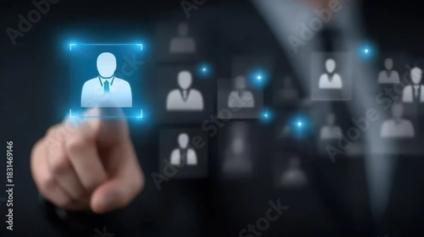 Fototapeta The manager leads recruitment and onboarding to improve hiring success while supervising selection and ensuring the team meets the target