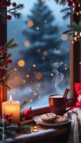 Fototapeta christmas table setting