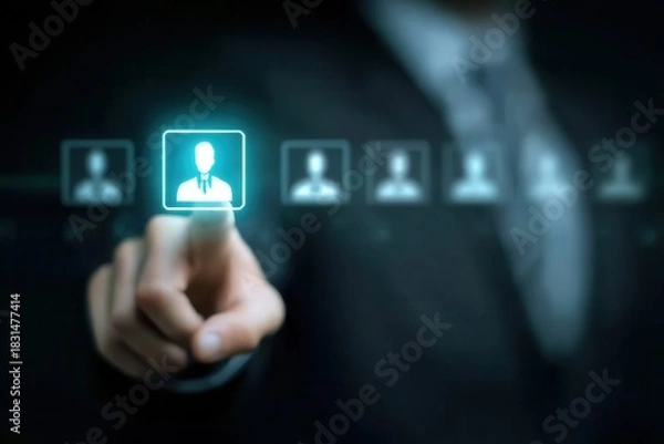 Fototapeta Recruitment and onboarding managed by the manager optimize hiring and selection processes for a team capable of achieving every target