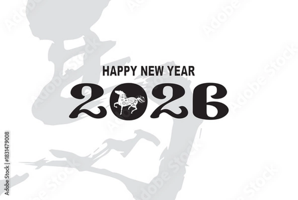 Fototapeta 年賀状　2026年　午年
