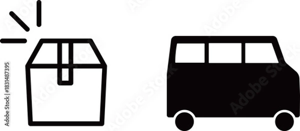 Obraz 軽バン　荷物　アイコン