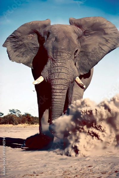 Fototapeta elephant attack