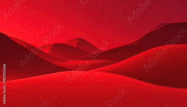Obraz Abstract Red Dunes Landscape with Dramatic Lighting and Smooth Curves.