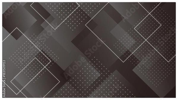 Obraz ビジネス、テクノロジー系の幾何学グラデーション背景 黒