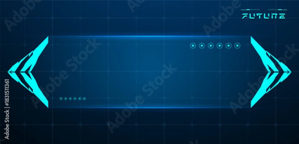 Fototapeta Digital HUD screen or technology box interface vector editable	