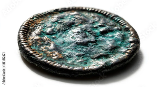 Obraz Old corroded coin close-up