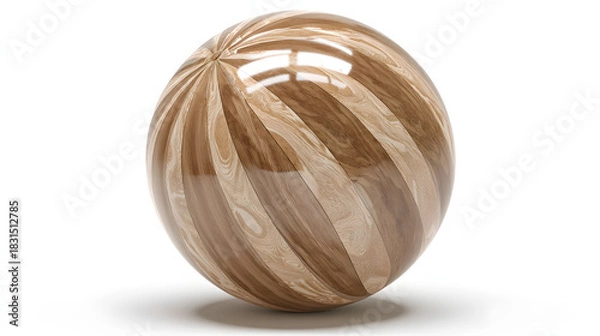 Obraz Wood Pattern Sphere Isolated on White