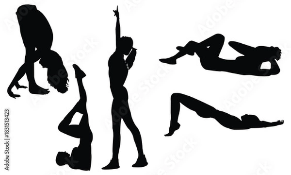 Obraz Women Workout Silhouette Collection