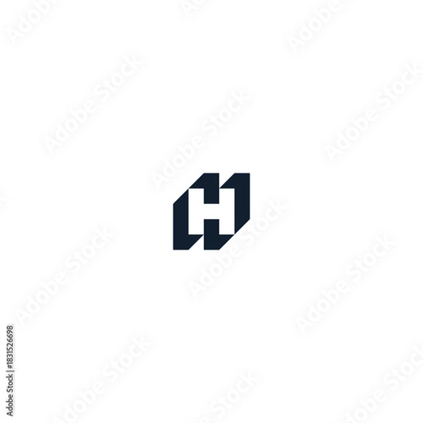 Fototapeta monogram letter H logo