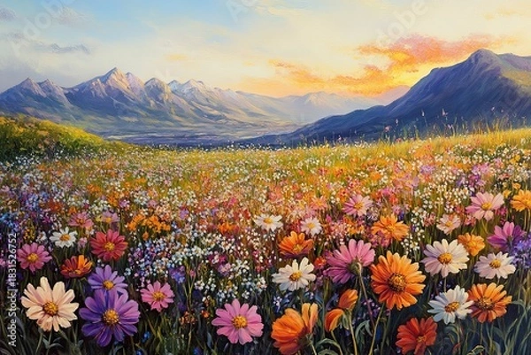 Obraz A vibrant field of wildflowers