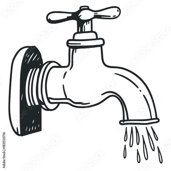 Obraz faucet with water drop