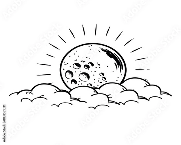 Obraz moon and clouds