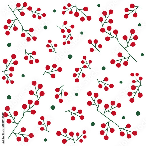 Obraz かわいい赤い実の壁紙 