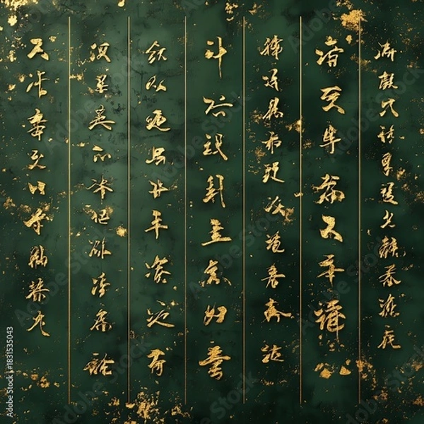 Fototapeta Ancient calligraphy exhibition art gallery visual art elegant environment close-up view cultural significance