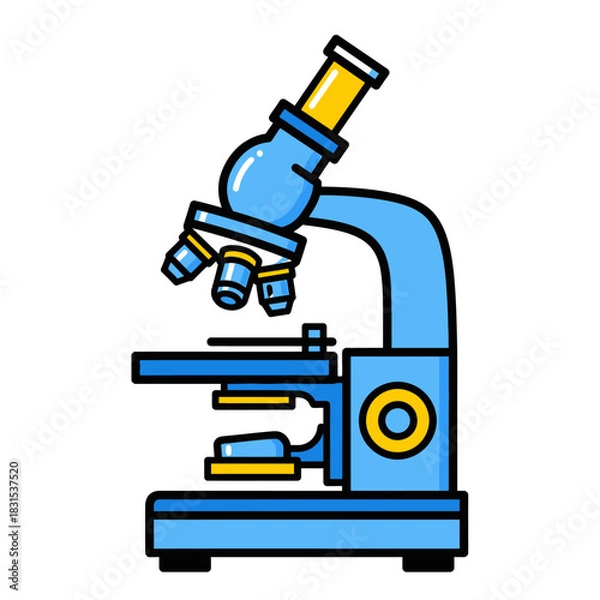 Fototapeta A Stylized Microscope Illustration Highlighting Scientific Exploration and Discovery with