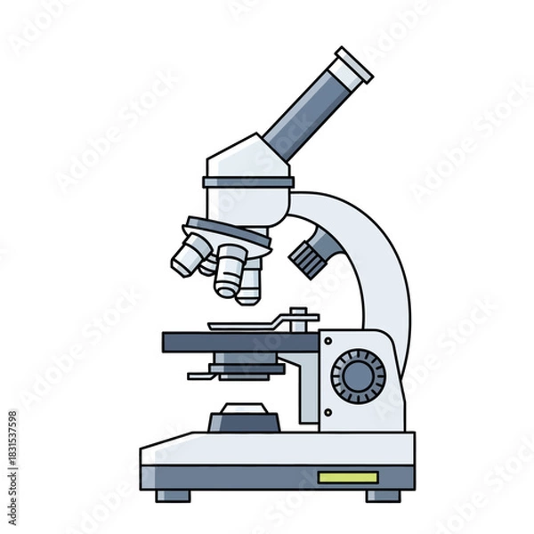 Fototapeta Stylized Illustration of a Microscope Depicting Scientific Research and Observation Processes