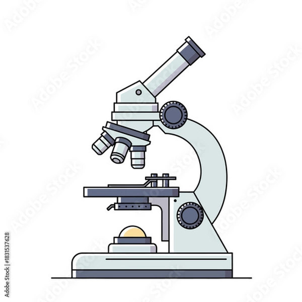Fototapeta A detailed illustration of a laboratory microscope for scientific analysis and study