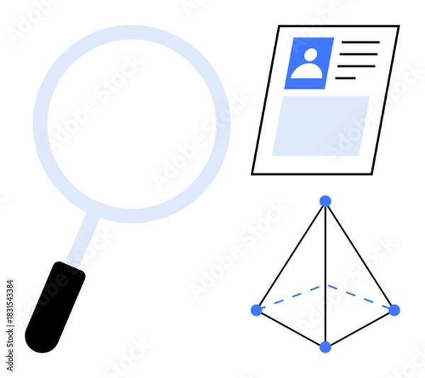 Obraz Identity verification concept. Identity verification through data analysis and geometric model. Identity protection and secure information analysis. For cybersecurity, authentication apps, data
