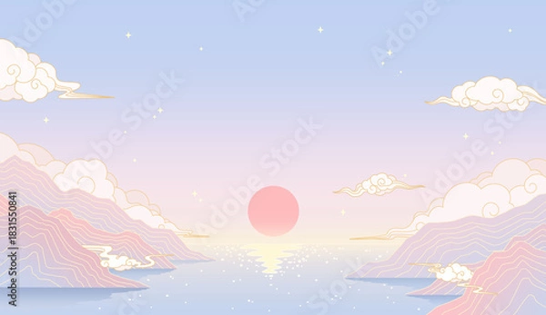 Obraz landscape with clouds