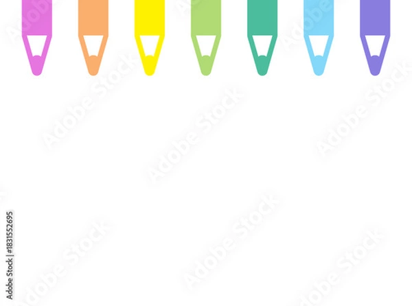Obraz Pastel Colored Pencil Frame with Wide Blank Space