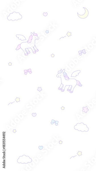 Fototapeta 16:9 ファンシードリームホースのソーダポップ壁紙⭐︎PNG