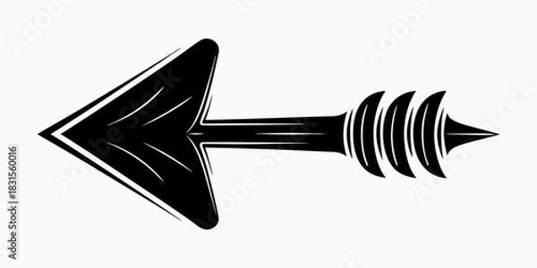 Fototapeta  Black arrow pointing to the left on white background