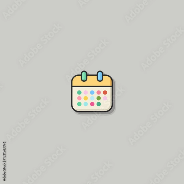 Fototapeta Flat design calendar page app icon