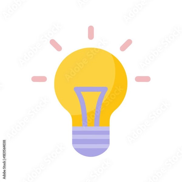 Fototapeta Flat design icon of a lightbulb representing an idea