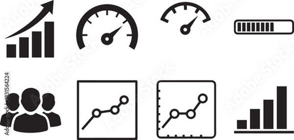 Obraz Business Growth And Performance Icons chart graph