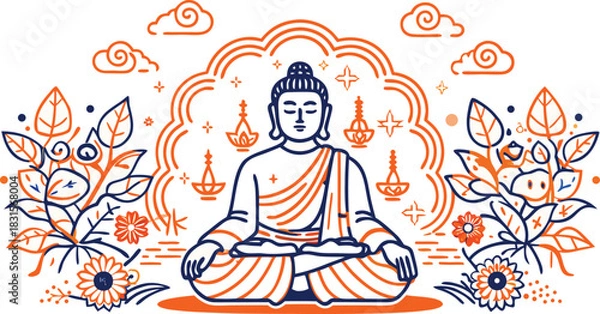 Fototapeta Abstract geometric shape with color gradients isolated on transparent background