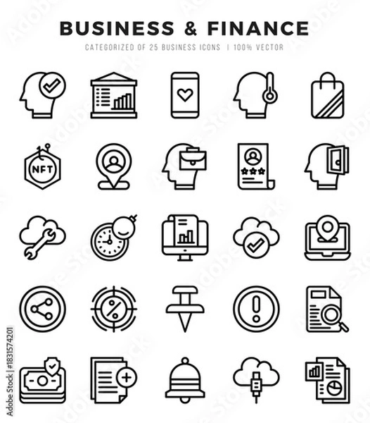 Obraz Business & Finance Icon Bundle 25 Icons for Websites and Apps