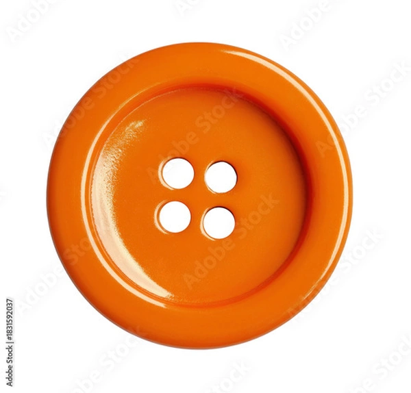 Obraz orange button isolated on white background