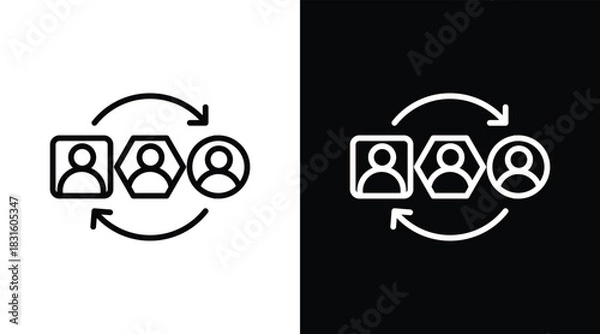 Obraz inclusion Two-tone version in black and white background