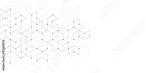 Obraz Abstract vector background with simple geometric figures and dots. Graphic design element and polygonal shape pattern