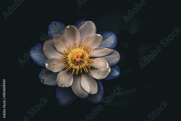 Fototapeta Blossoming lotus with grunge background